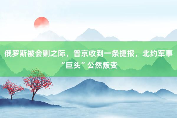 俄罗斯被会剿之际，普京收到一条捷报，北约军事“巨头”公然叛变