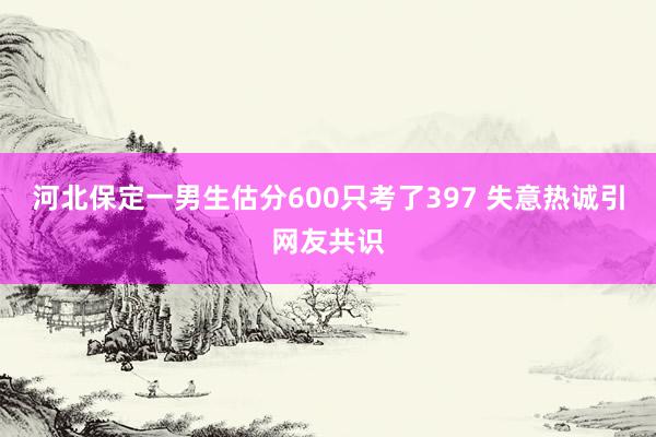 河北保定一男生估分600只考了397 失意热诚引网友共识