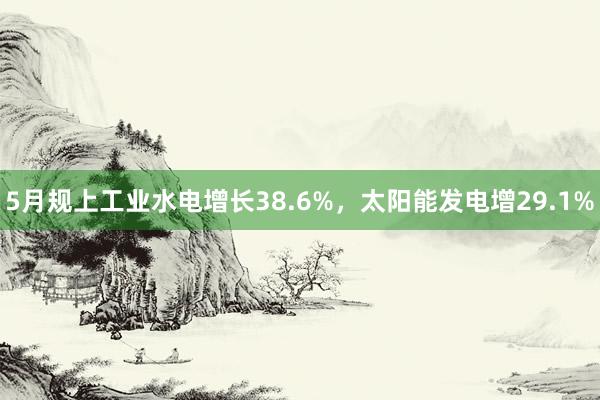 5月规上工业水电增长38.6%，太阳能发电增29.1%