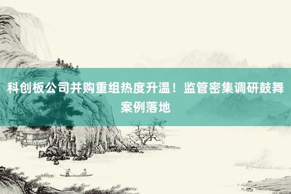 科创板公司并购重组热度升温！监管密集调研鼓舞案例落地