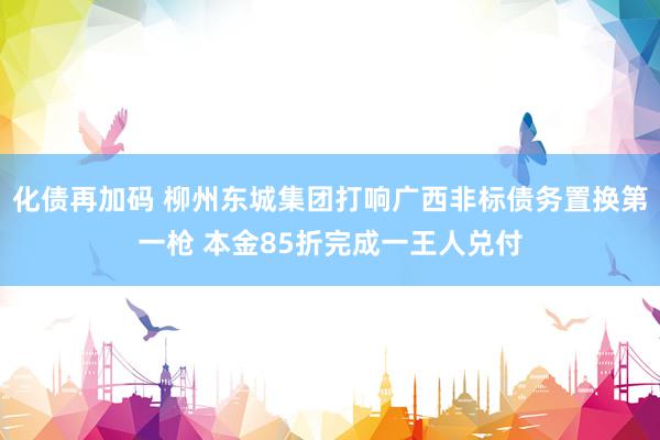 化债再加码 柳州东城集团打响广西非标债务置换第一枪 本金85折完成一王人兑付