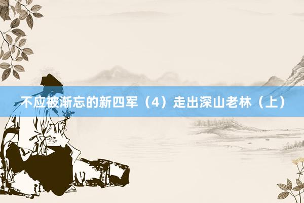 不应被渐忘的新四军（4）走出深山老林（上）