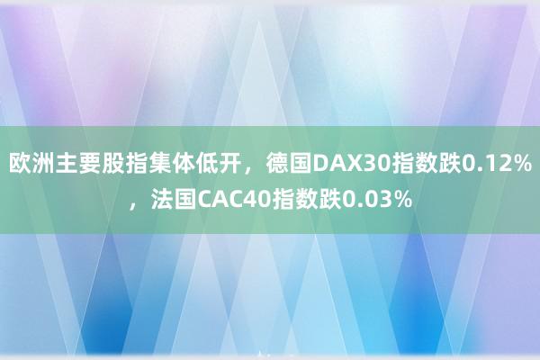 欧洲主要股指集体低开，德国DAX30指数跌0.12%，法国CAC40指数跌0.03%