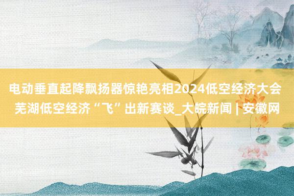 电动垂直起降飘扬器惊艳亮相2024低空经济大会 芜湖低空经济“飞”出新赛谈_大皖新闻 | 安徽网