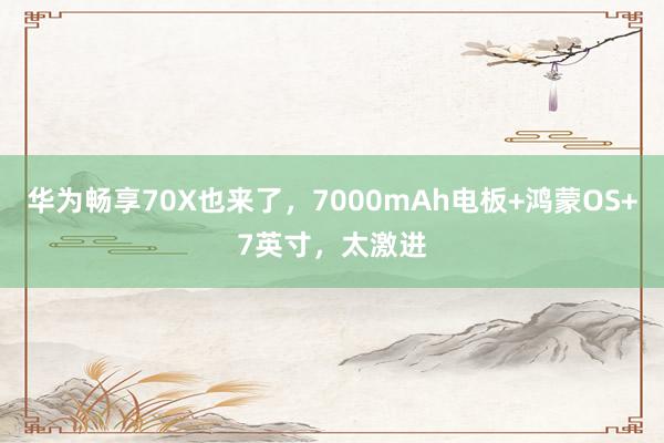 华为畅享70X也来了，7000mAh电板+鸿蒙OS+7英寸，太激进