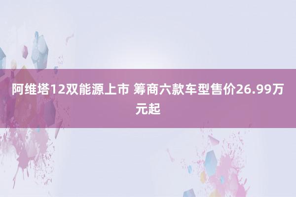 阿维塔12双能源上市 筹商六款车型售价26.99万元起