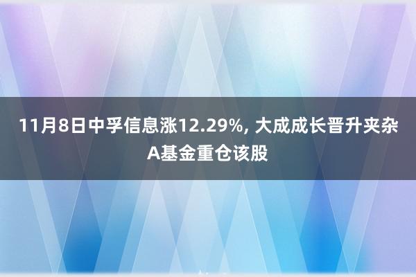 11月8日中孚信息涨12.29%, 大成成长晋升夹杂A基金重仓该股